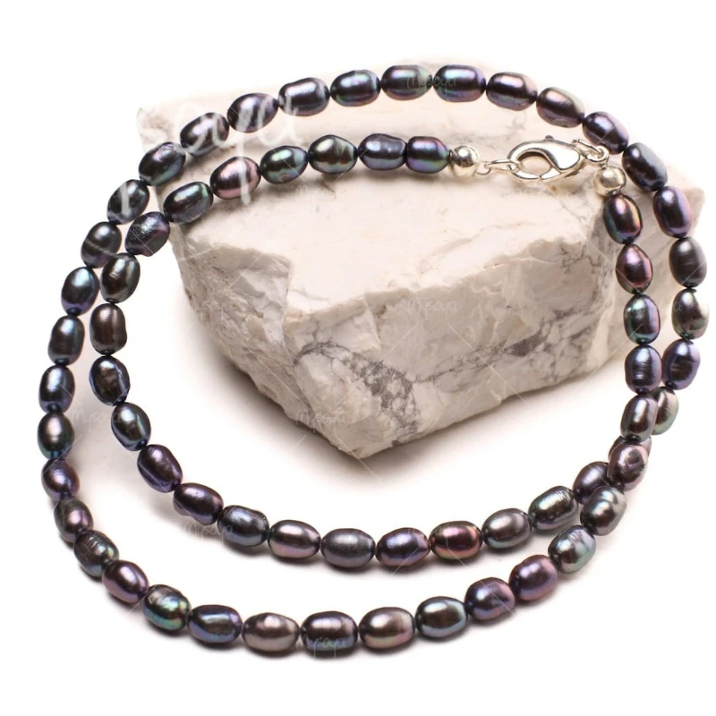 MYSOYA 3-4mm Peacock Rice Freshwater Pearl Necklace, Gift Box, Gift for Her/Him, for Birthday/Wedding/Father's Day Gift Mn-17
MYSOYA 3-4mm Peacock Rice Freshwater Pearl Necklace, Gift Box, Gift for Her/Him, for Birthday/Wedding/Father's Day Gift Mn-17