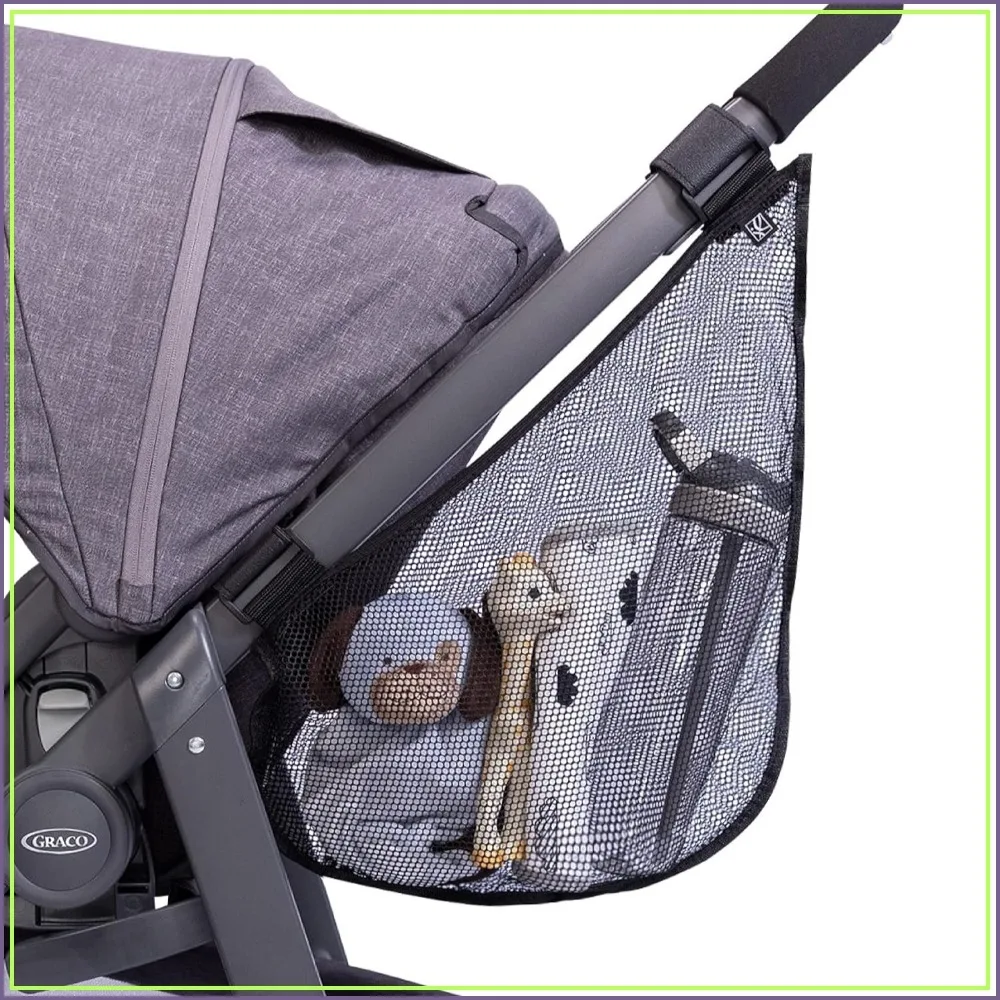 Side Sling Cargo Net - Stroller Organizer Attachment, Mesh Bag for Baby Accessories, Universal Fit, Non-Slip Adjustable Straps - Black
Side Sling Cargo Net - Stroller Organizer Attachment, Mesh Bag for Baby Accessories, Universal Fit, Non-Slip Adjustable Straps - Black