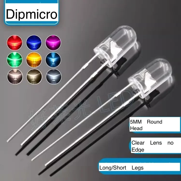 1000pcs/lot F5/5MM Round Head without Edge Clear Lens Long/Short Leg Warm White Red Yellow Blue Green White LED Beads
1000pcs/lot F5/5MM Round Head without Edge Clear Lens Long/Short Leg Warm White Red Yellow Blue Green White LED Beads