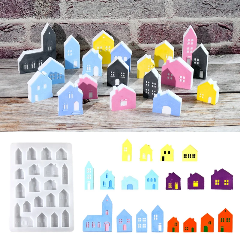 19-Cavity European House Silicone Mold Sheet for DIY Epoxy Keychain Pendant & Ornament Crafts
19-Cavity European House Silicone Mold Sheet for DIY Epoxy Keychain Pendant & Ornament Crafts