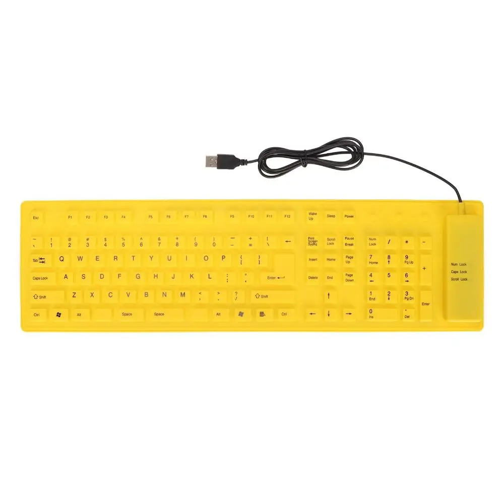 Portable 109 Keys Silicone Keyboard Waterproof Green,Yellow,Orange USB Wired Keyboard Plug and Play Mute Keyboard Gaming
Portable 109 Keys Silicone Keyboard Waterproof Green,Yellow,Orange USB Wired Keyboard Plug and Play Mute Keyboard Gaming