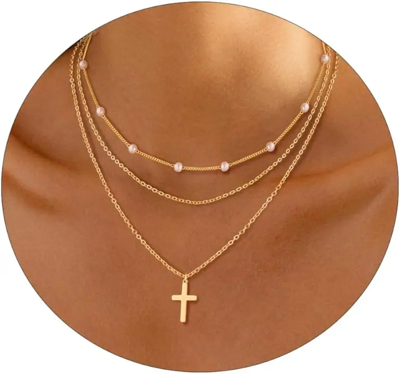 Dainty Layered Gold Necklaces for Women Herringbone Pearl Cross Paperclip Cuban Figaro Rope Satellite Chain Choker Gift
Dainty Layered Gold Necklaces for Women Herringbone Pearl Cross Paperclip Cuban Figaro Rope Satellite Chain Choker Gift