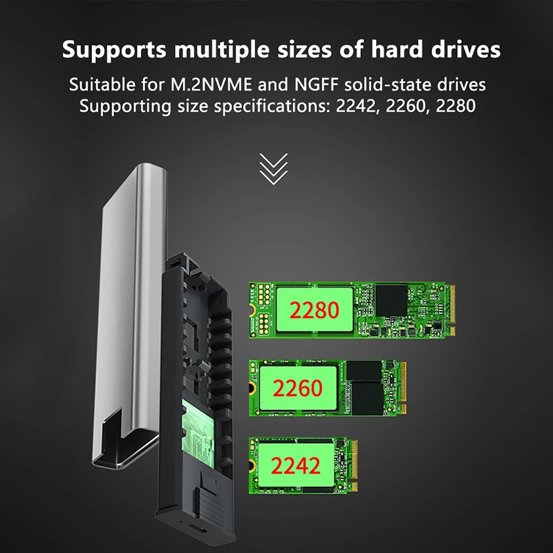 M.2 10 Гбит/с NVMe/NGFF SSD HDD-адаптер USB-C Type-C Phon E USB3.2 Корпус внешнего жесткого диска 2242 2260 2280 для IPhone
M.2 10 Гбит/с NVMe/NGFF SSD HDD-адаптер USB-C Type-C Phon E USB3.2 Корпус внешнего жесткого диска 2242 2260 2280 для IPhone