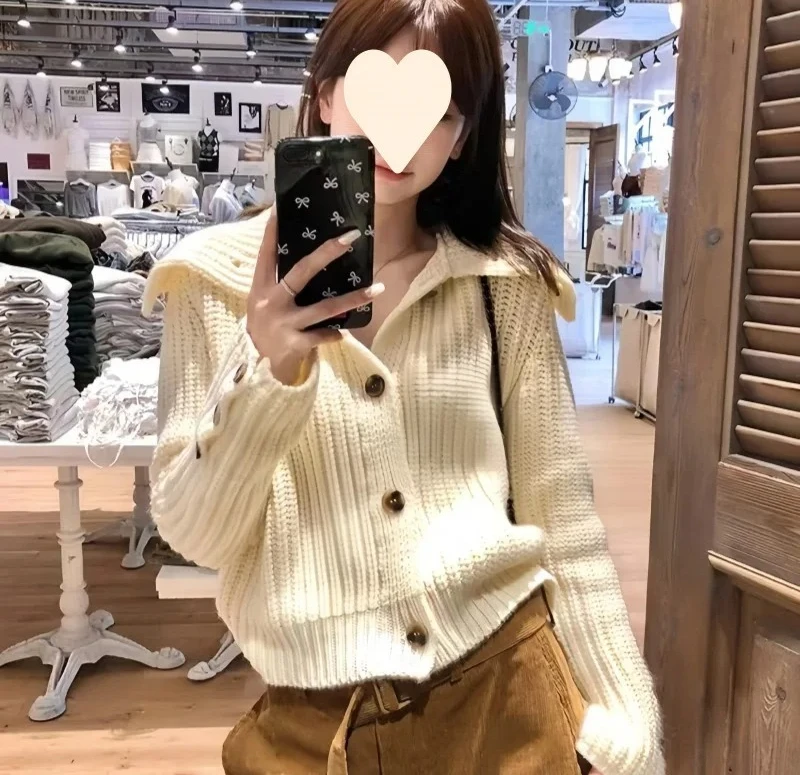 Корейский стиль, вязаный открытый кардиган с высоким воротником, женский осенне-зимний свободный утягивающий кардиган
Корейский стиль, вязаный открытый кардиган с высоким воротником, женский осенне-зимний свободный утягивающий кардиган