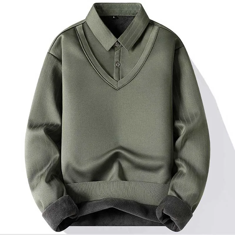 New 2024 Autumn Winter Men Shirt Collar Sweater with Fleece Fake Two Piece Striped Men's Business Long Sleeve Shirts MY1102
New 2024 Autumn Winter Men Shirt Collar Sweater with Fleece Fake Two Piece Striped Men's Business Long Sleeve Shirts MY1102