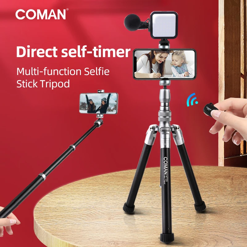 COMAN MT55 Aluminum Professional Portable Tripod For Smartphone Flexible Selfie Stick With Remote Control For iPhone Samsung
COMAN MT55 Aluminum Professional Portable Tripod For Smartphone Flexible Selfie Stick With Remote Control For iPhone Samsung