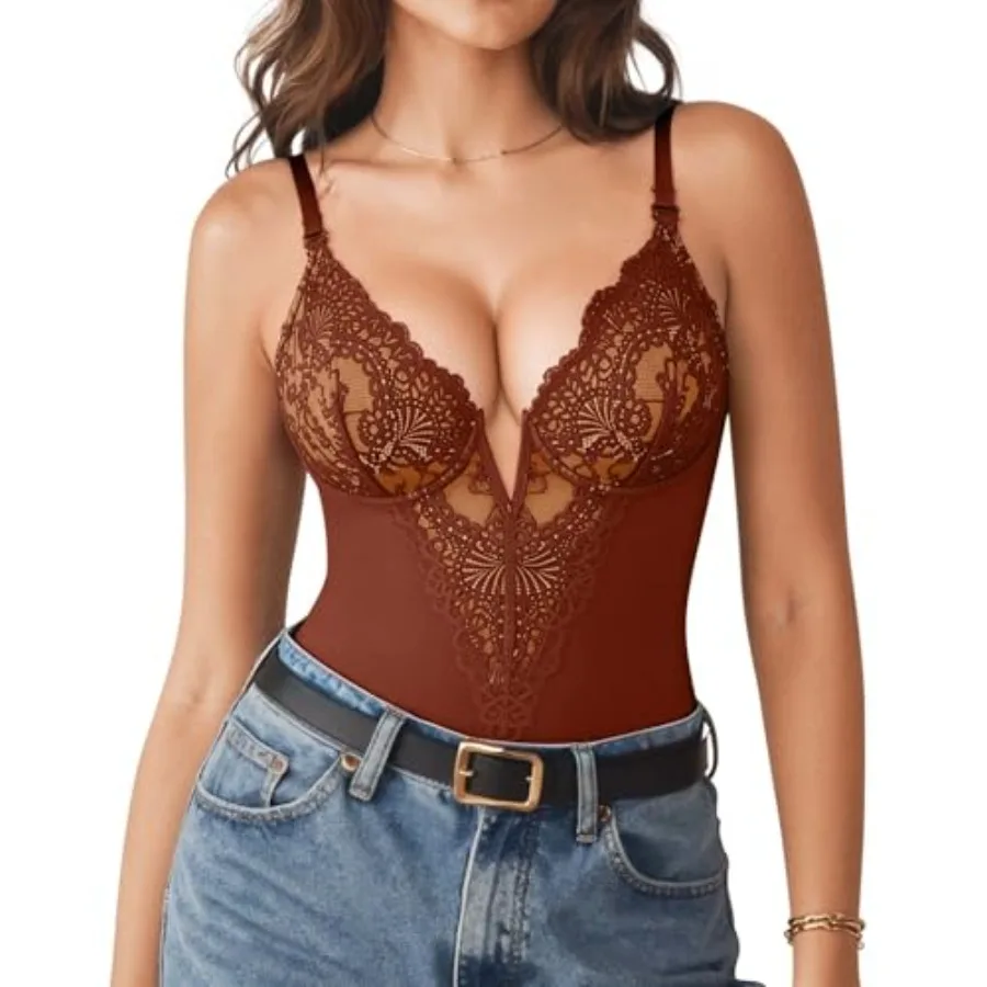 Popilush Shapewear Bodysuits for Women Lace Corset Tops Tummy Control V Neck Sleeveless Body Suit Thongs
Popilush Shapewear Bodysuits for Women Lace Corset Tops Tummy Control V Neck Sleeveless Body Suit Thongs