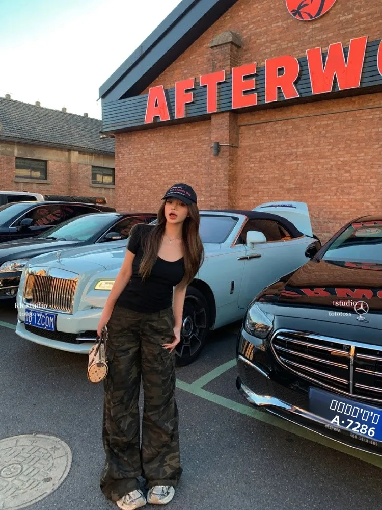 Американские ретро-джинсы-карго с камуфляжным принтом, с высокой талией, прямые, широкие, для женщин, повседневные, из хлопка
Американские ретро-джинсы-карго с камуфляжным принтом, с высокой талией, прямые, широкие, для женщин, повседневные, из хлопка