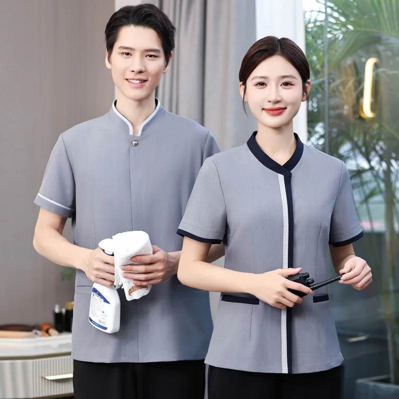 Униформа для персонала по уборке гостиничных номеров, рабочая одежда с короткими рукавами для отделов продаж торговых центров, униформа для уборщиков объектов недвижимости.
Униформа для персонала по уборке гостиничных номеров, рабочая одежда с короткими рукавами для отделов продаж торговых центров, униформа для уборщиков объектов недвижимости.
