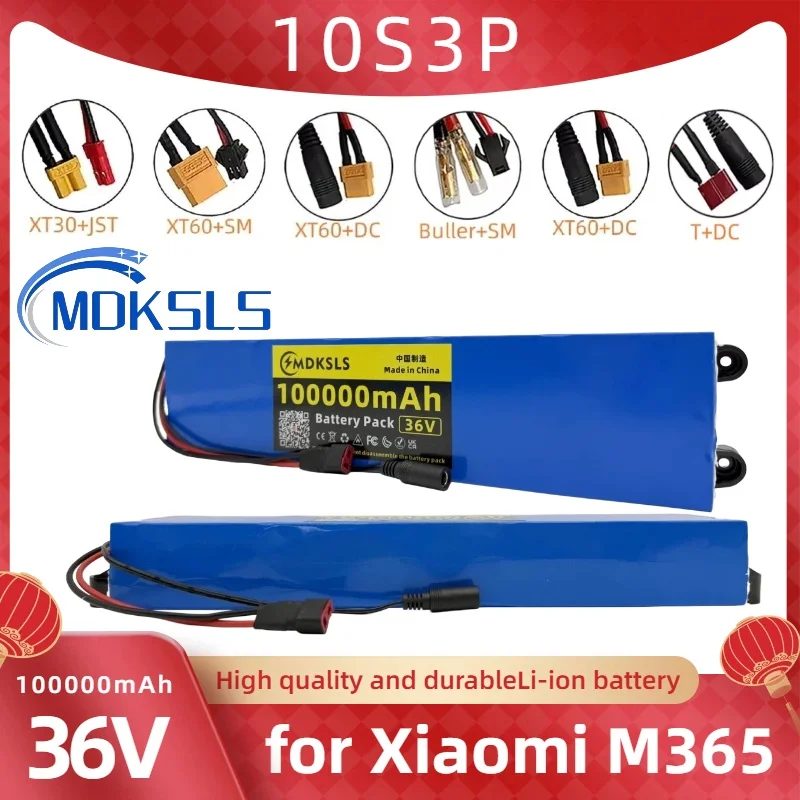 36V 10S3P 100Ah 18650 Modified Lithium-ion battery pack for Mijia M365 Electric Scooter 1000W Power,charger,with BMS,XT60+DC
36V 10S3P 100Ah 18650 Modified Lithium-ion battery pack for Mijia M365 Electric Scooter 1000W Power,charger,with BMS,XT60+DC