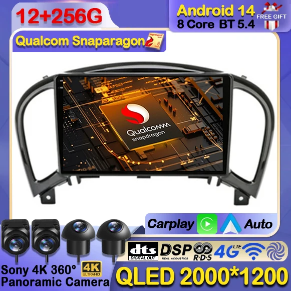 Автомобильный радиоприемник Android 14, для Nissan Juke YF15 2010 2011 2012 2013 2014, мультимедийный стерео видеоплеер Carplay Auto GPS NAVI 4G WIFI
Автомобильный радиоприемник Android 14, для Nissan Juke YF15 2010 2011 2012 2013 2014, мультимедийный стерео видеоплеер Carplay Auto GPS NAVI 4G WIFI