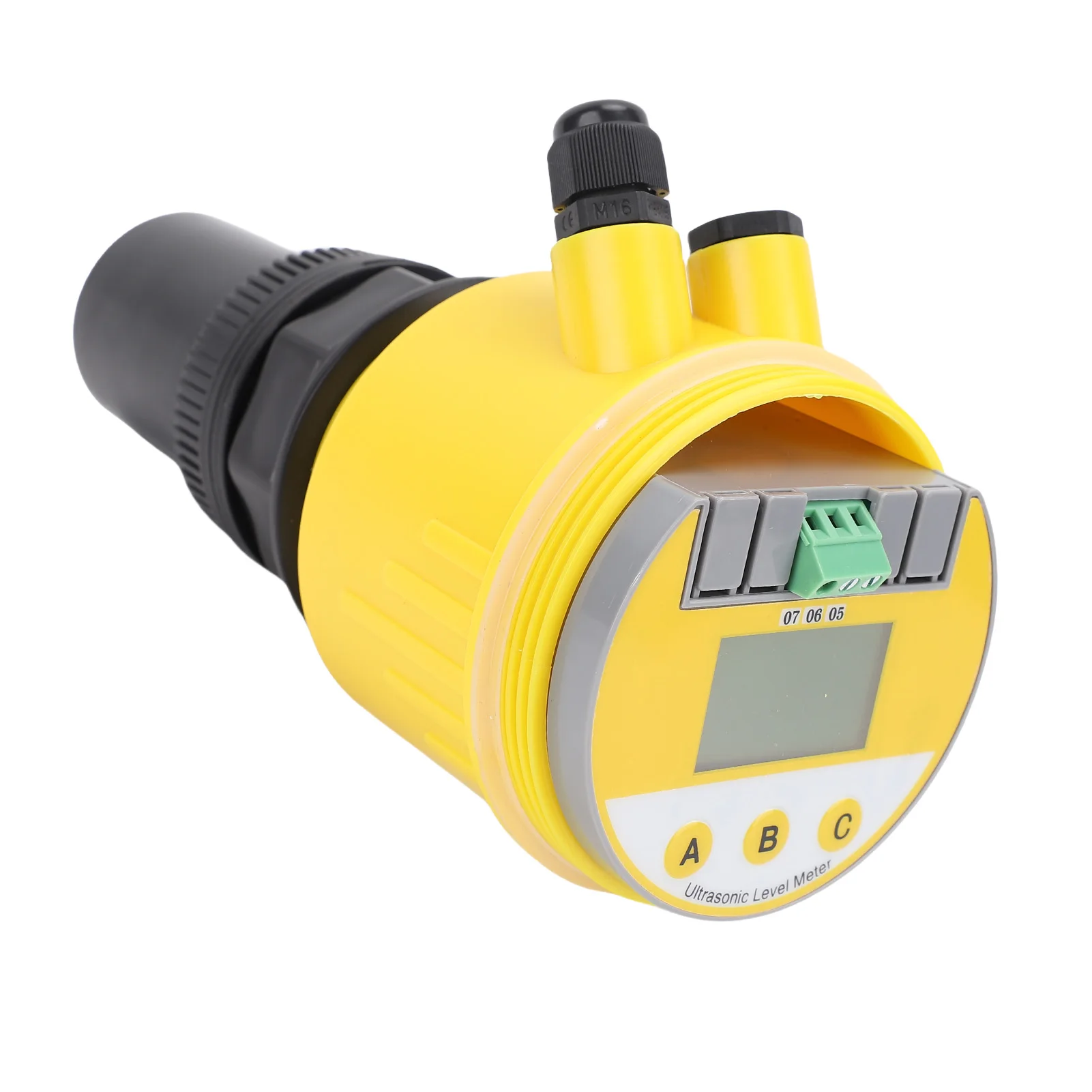 Ultrasonic Level Meter 0-10M DC24V LCD 4-20mA Water Level Sensor for Power Generation and Mining Yellow LCD Water Level Sensor