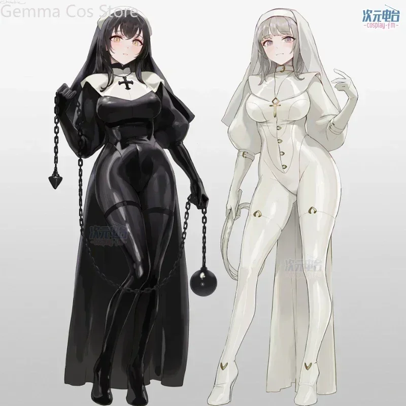 Anime Original Design Chowbie Nun Cosplay Costume Nun White Black PU Leather Jumpsuit Sexy Bodysuit Women Nun Cosplay
Anime Original Design Chowbie Nun Cosplay Costume Nun White Black PU Leather Jumpsuit Sexy Bodysuit Women Nun Cosplay