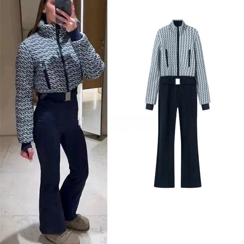 Spring New Women's Slim Fit Zipper Long Sleeve Quilted Patchwork Belted Ski Suit Jumpsuit High Waist Straight Leg Polyester F...
Spring New Women's Slim Fit Zipper Long Sleeve Quilted Patchwork Belted Ski Suit Jumpsuit High Waist Straight Leg Polyester F...