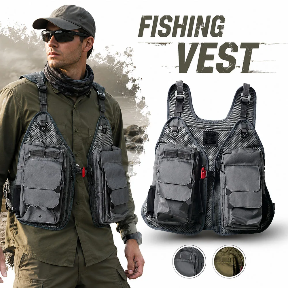 Tactical Fly Fishing Vest Pack for Men Women Modular Multi-Pocket Chest Rig Adjustable Utility Waistcoat for Angling Fishing
Tactical Fly Fishing Vest Pack for Men Women Modular Multi-Pocket Chest Rig Adjustable Utility Waistcoat for Angling Fishing