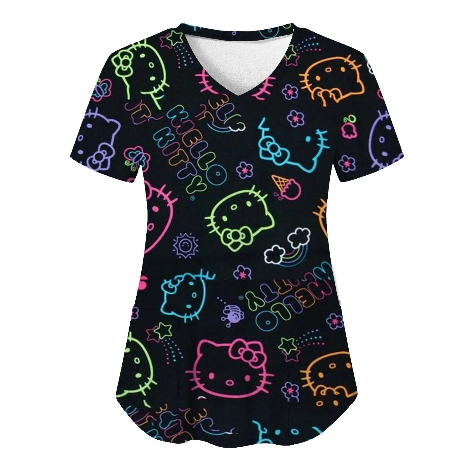 Hello Kitty Woman Nurse Uniform Sanrio T-shir T Shirt Trendy Animal Kawaii Summer Top Women Hospital Short Sleeve Pocket V Neck
Hello Kitty Woman Nurse Uniform Sanrio T-shir T Shirt Trendy Animal Kawaii Summer Top Women Hospital Short Sleeve Pocket V Neck