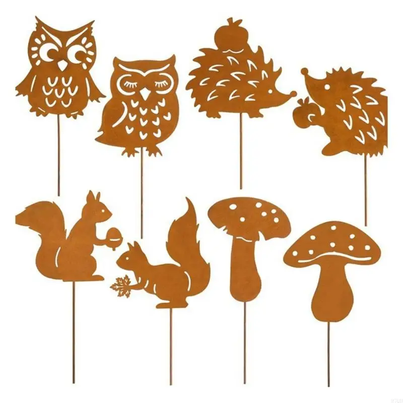 97QD 8 шт., ржавые садовые декоративные колья, металлические украшения для сада с животными, украшения для растений, контейнеров
97QD 8 шт., ржавые садовые декоративные колья, металлические украшения для сада с животными, украшения для растений, контейнеров