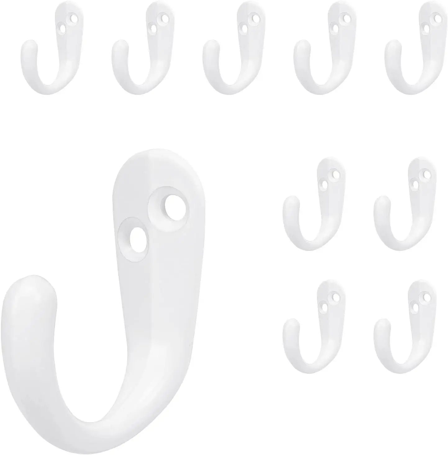 Heavy Duty Metal Coat Hooks - Wall Mounted Single Prong for Towels, Hats, Bags - Rustproof, 10 Pack White
Heavy Duty Metal Coat Hooks - Wall Mounted Single Prong for Towels, Hats, Bags - Rustproof, 10 Pack White