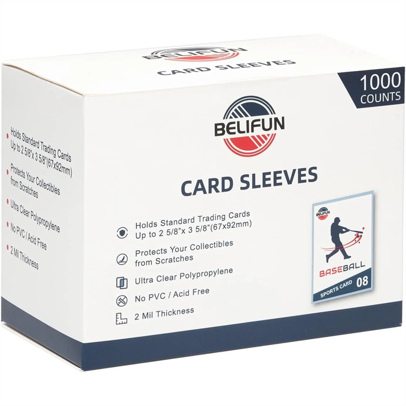 1000ct Clear Trading Card Sleeves, Soft Penny Sleeves for Standard Cards, Baseball, Sports, MTG, Football - Durable Protection
1000ct Clear Trading Card Sleeves, Soft Penny Sleeves for Standard Cards, Baseball, Sports, MTG, Football - Durable Protection