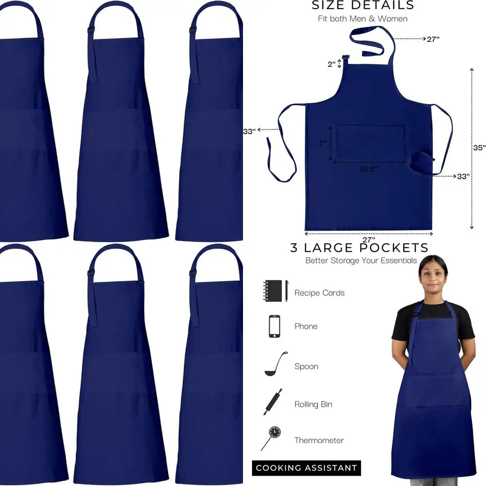 Cotton Chef Apron with 3 Pockets, Adjustable for Men & Women, BBQ Kitchen Wear
Cotton Chef Apron with 3 Pockets, Adjustable for Men & Women, BBQ Kitchen Wear