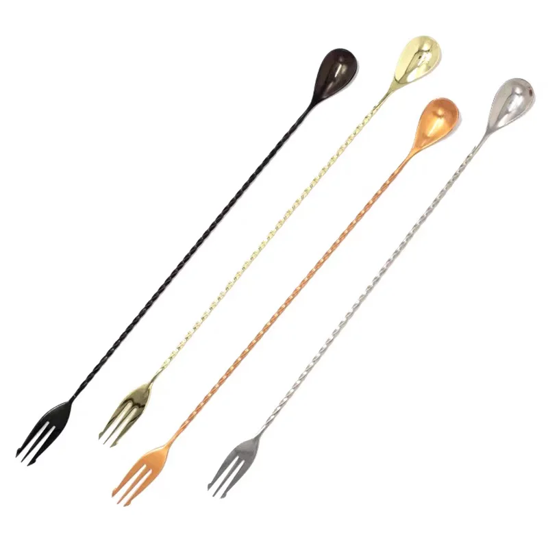 Cocktail Spoon Bar Spoon Stainless Steel Mixing Spiral Pattern Bar Tool Bartender Tools Barware Spoon With Fork
Cocktail Spoon Bar Spoon Stainless Steel Mixing Spiral Pattern Bar Tool Bartender Tools Barware Spoon With Fork