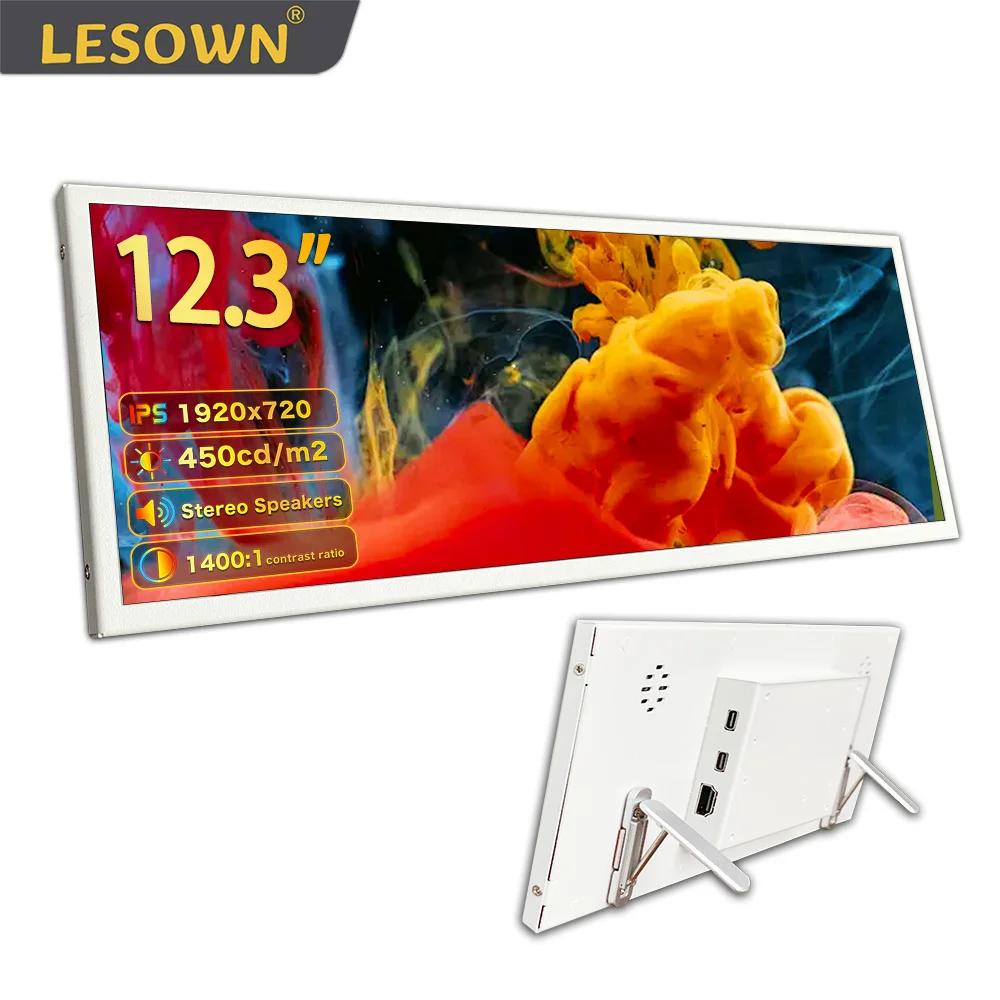 Портативный монитор LESOWN 12,3 дюйма, 80% NTSC, 1400:1, сенсорный экран, IPS-дисплей, 1920x720 IPS, HDMI Type C, дополнительный ЖК-экран для путешествий
Портативный монитор LESOWN 12,3 дюйма, 80% NTSC, 1400:1, сенсорный экран, IPS-дисплей, 1920x720 IPS, HDMI Type C, дополнительный ЖК-экран для путешествий