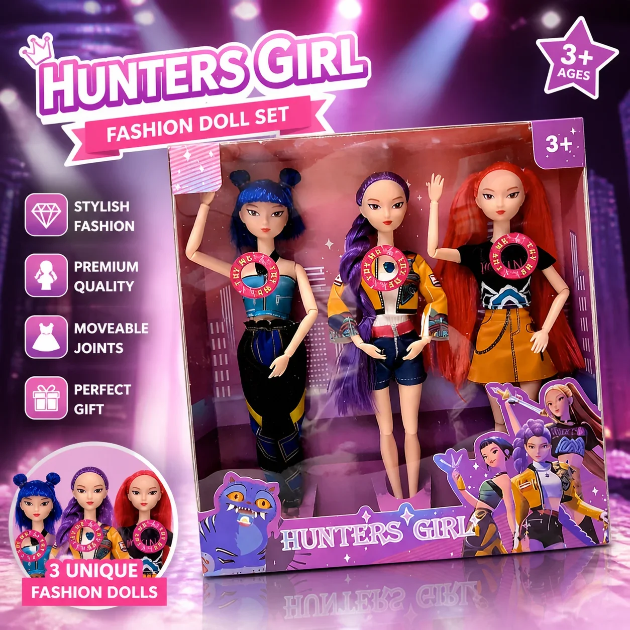 New Hot Music Style Demonic Group Anime Figure Rumi Mira Zoey Action Figure Cosplay Doll Cute Gift for Kids Birthday Gifts
New Hot Music Style Demonic Group Anime Figure Rumi Mira Zoey Action Figure Cosplay Doll Cute Gift for Kids Birthday Gifts