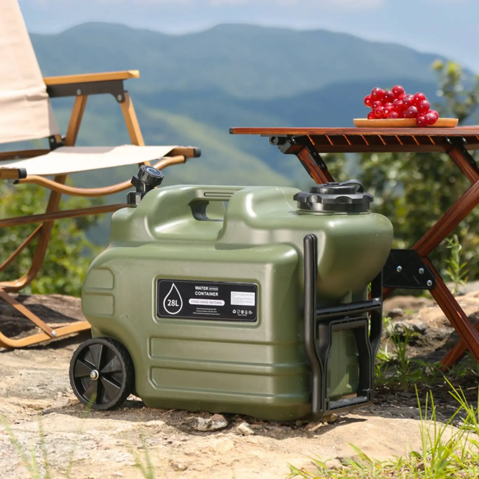 28 L Rolling Water Jug Food Grade Material Water Carrier with Tap Leak-Proof BPAsafe for Car Travel
28 L Rolling Water Jug Food Grade Material Water Carrier with Tap Leak-Proof BPAsafe for Car Travel
