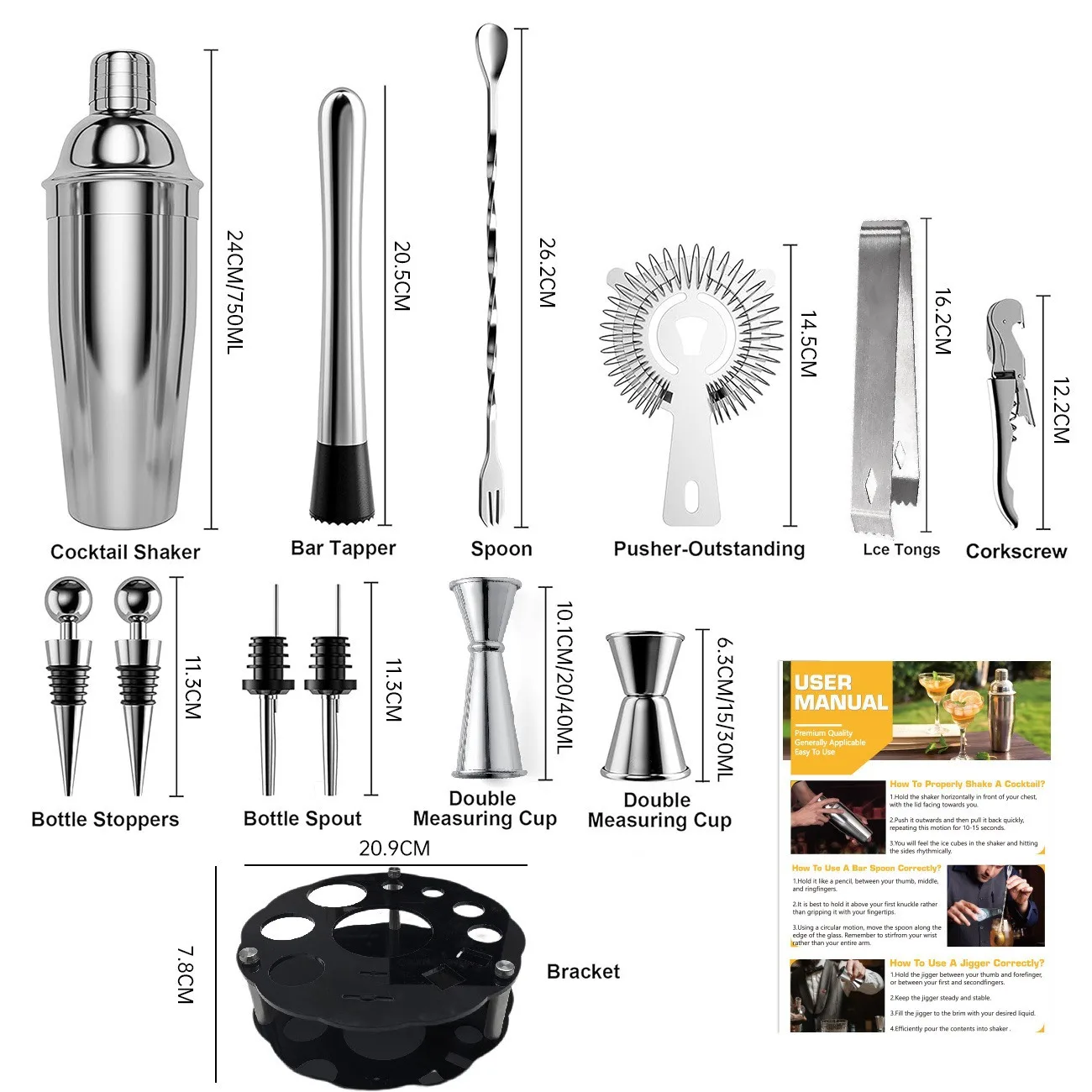 Набор баров из нержавеющей стали, 13 шт., коктейльные инструменты с вращающимся акриловым основанием, трансграничные
Набор баров из нержавеющей стали, 13 шт., коктейльные инструменты с вращающимся акриловым основанием, трансграничные