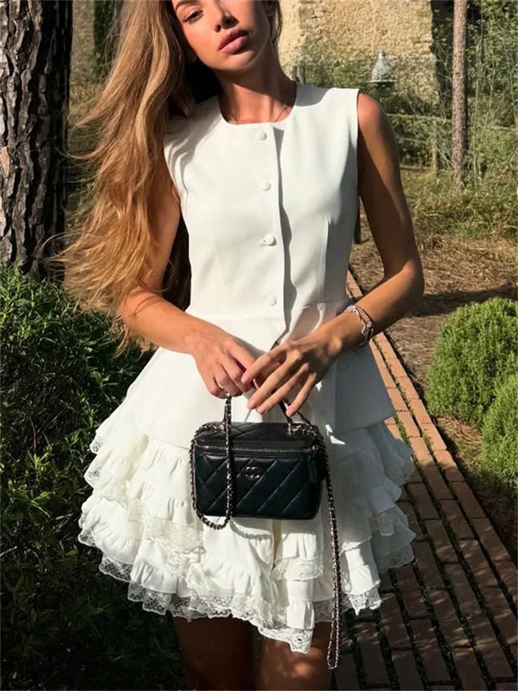 Tossy White Casual 2 Piece-Set Skirt Female Solid Elegant Vestidos Top And Ruffled Y2k Skirt Sets Sleeveless Women's Outfits New
Tossy White Casual 2 Piece-Set Skirt Female Solid Elegant Vestidos Top And Ruffled Y2k Skirt Sets Sleeveless Women's Outfits New