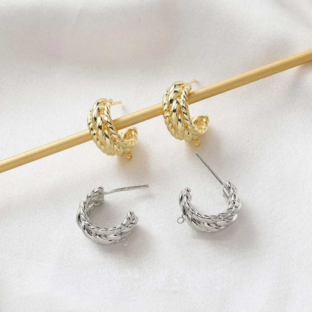 2PCS 14k Gold Plated C-ring Twist Shaped Ear Pin Diy Earrings Connectors Supplies Jewelry Findings Components Accessories
2PCS 14k Gold Plated C-ring Twist Shaped Ear Pin Diy Earrings Connectors Supplies Jewelry Findings Components Accessories