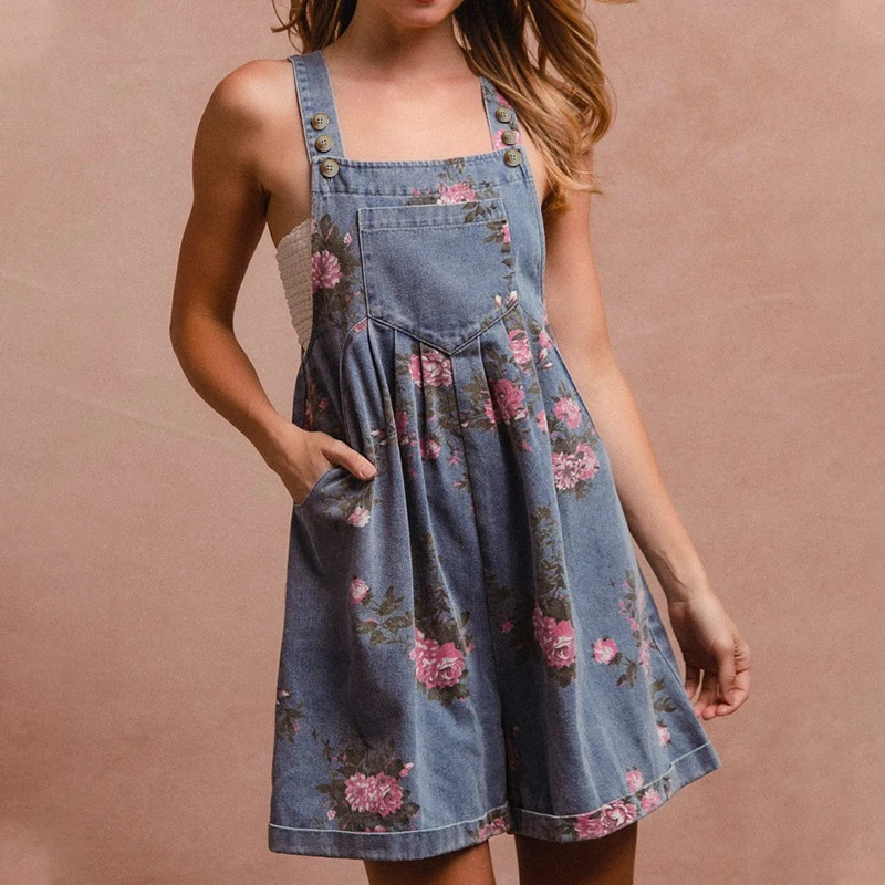 Jumpsuits Women One Piece Suspenders Denim Overalls Short Pants High Waist Rompers Y2k Streetwear Sleeveless Print Floral
Jumpsuits Women One Piece Suspenders Denim Overalls Short Pants High Waist Rompers Y2k Streetwear Sleeveless Print Floral