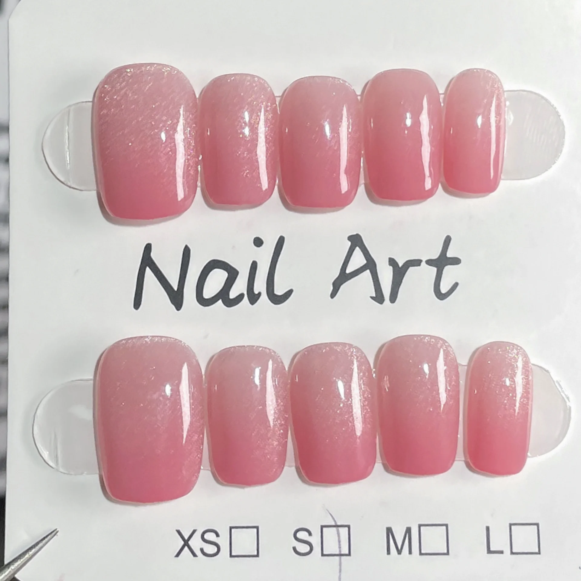 10pcs Simple Cat's Eye Press on Nails Woman Acrylic Short Solid Color False Nail Tip Glitter Pink Gradient Full Cover Fake Nails
10pcs Simple Cat's Eye Press on Nails Woman Acrylic Short Solid Color False Nail Tip Glitter Pink Gradient Full Cover Fake Nails