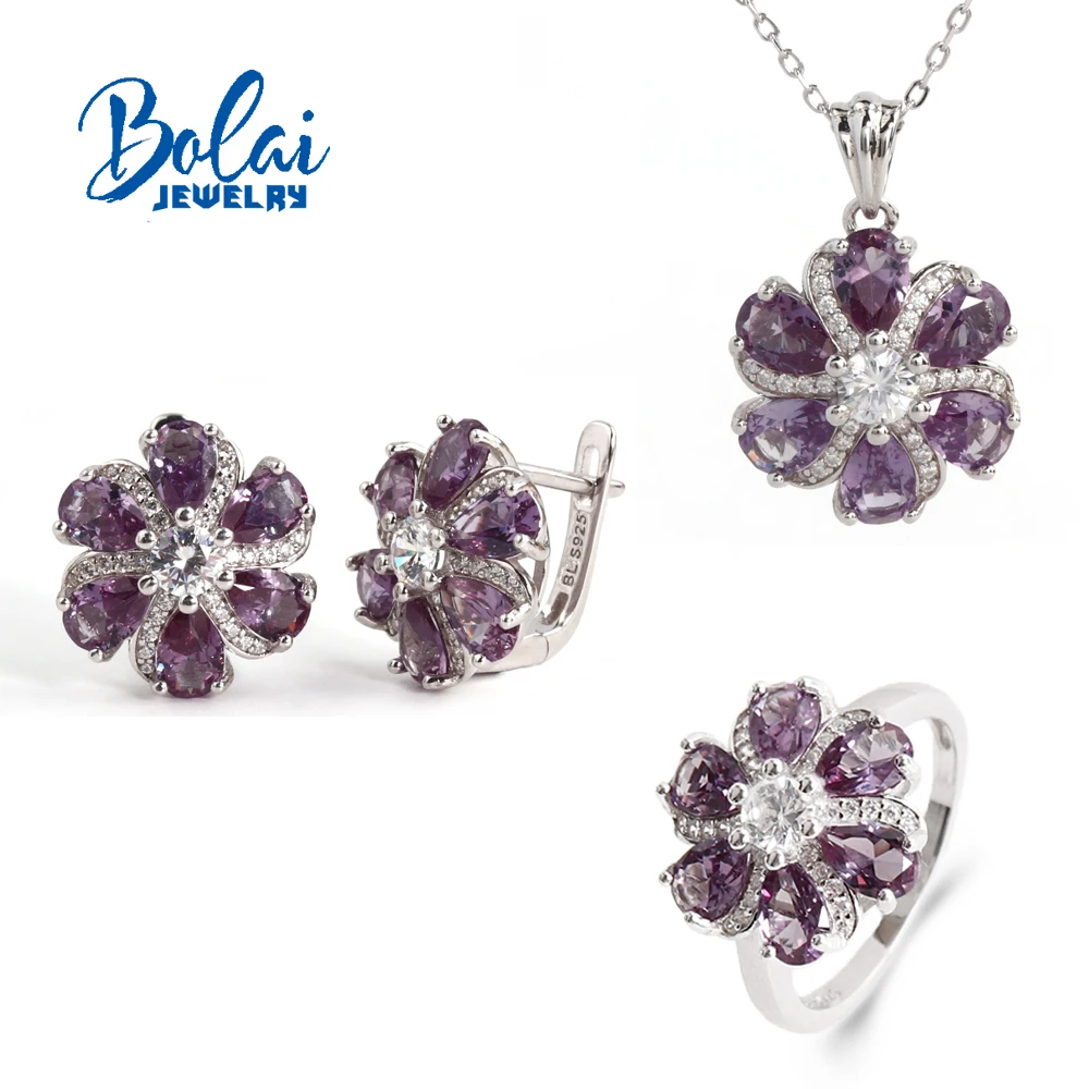 925 sterling silver Shape jewelry set created color change Alexander nano gemstones fine jewelry for women's valentines gifts
925 sterling silver Shape jewelry set created color change Alexander nano gemstones fine jewelry for women's valentines gifts