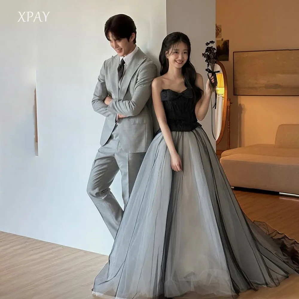 XPAY Modern Black Strapless Tulle A Line Long Prom Dresses Multi-layer Photo shoot Evening Gowns Formal Occasion Wedding Party
XPAY Modern Black Strapless Tulle A Line Long Prom Dresses Multi-layer Photo shoot Evening Gowns Formal Occasion Wedding Party
