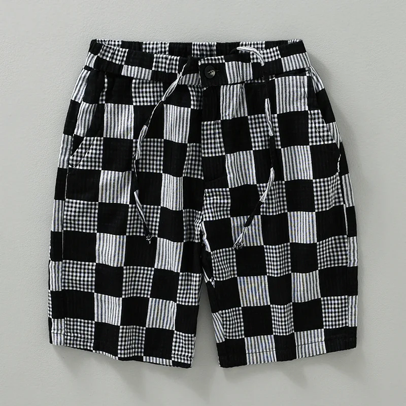 1338 Cotton Linen Strip Plaid Shorts Summer Fashion Elastic Waist Yarn Dye Comfortable Breathable Thin Premium Half Length Pants
1338 Cotton Linen Strip Plaid Shorts Summer Fashion Elastic Waist Yarn Dye Comfortable Breathable Thin Premium Half Length Pants