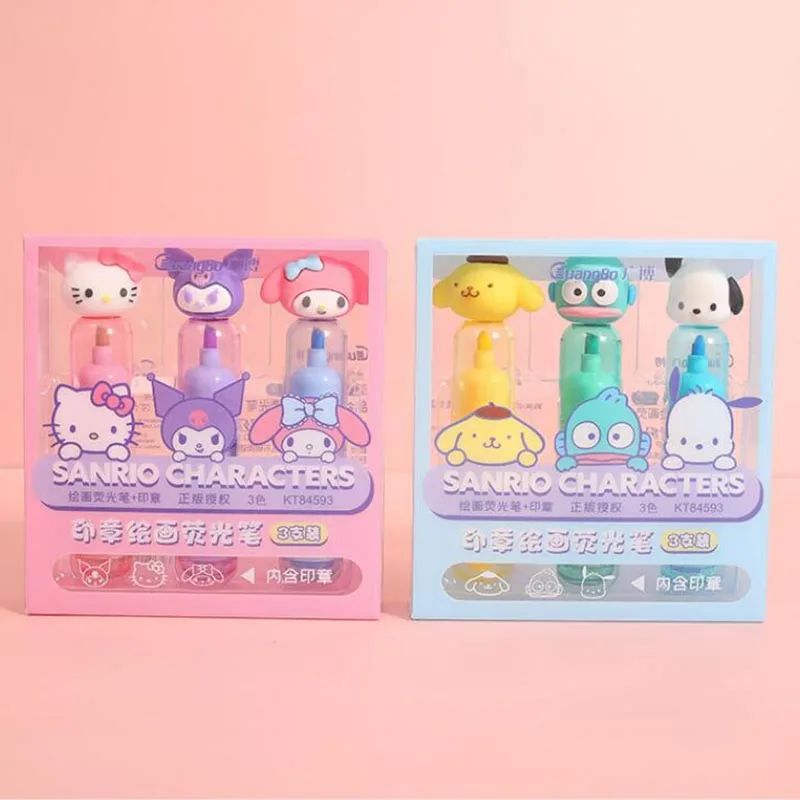 24pcs/lot Sanrio Melody Kuromi 6 Colors Seal Highlighter Kawaii Kitty Drawing Fluorescent Marker Pens Office School Supplies
24pcs/lot Sanrio Melody Kuromi 6 Colors Seal Highlighter Kawaii Kitty Drawing Fluorescent Marker Pens Office School Supplies