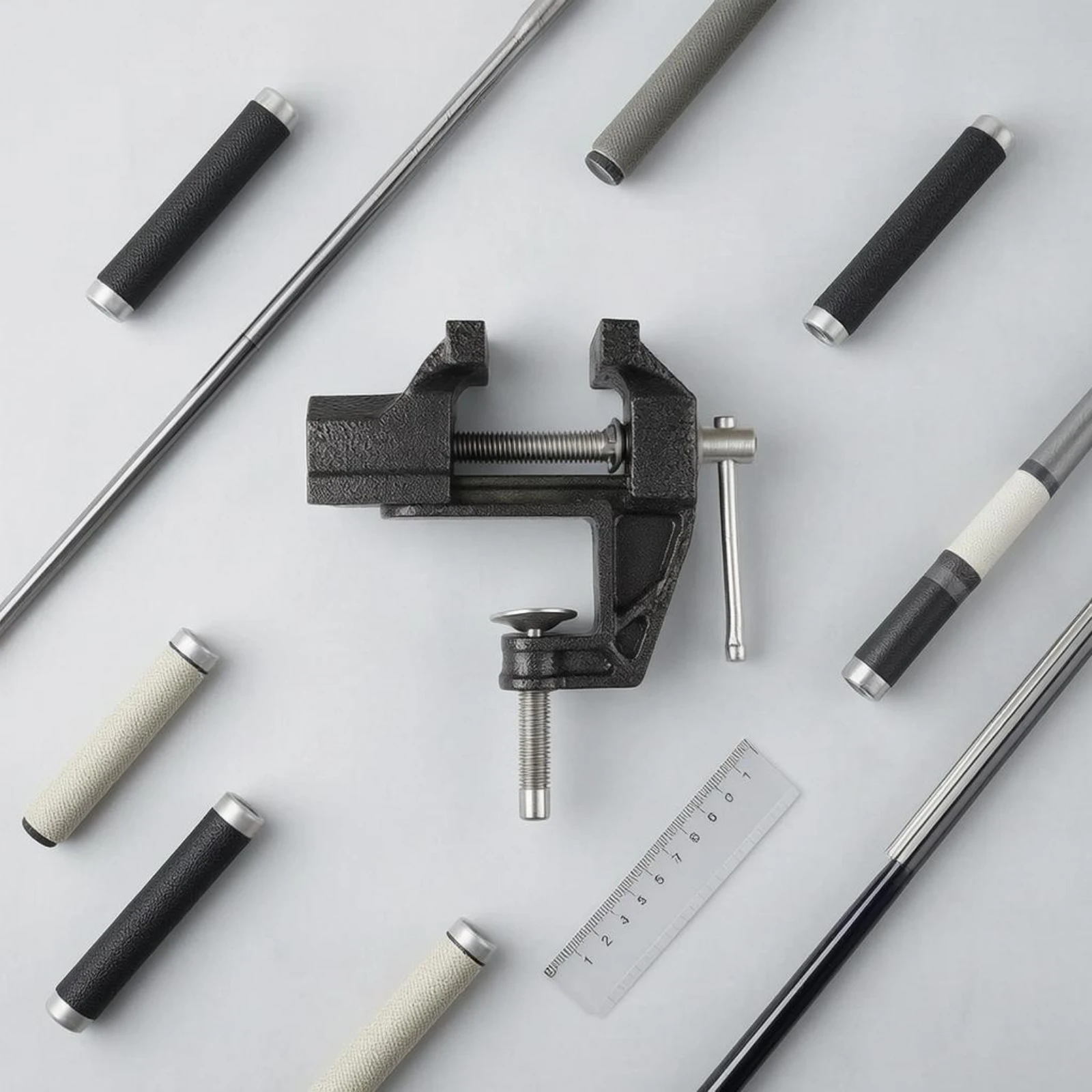 Tabletop Vise Clamp Paired Gripping Surfaces Table Vise Workbench Clamp Cast-Iron Look Workholding Tool Textured Finish
Tabletop Vise Clamp Paired Gripping Surfaces Table Vise Workbench Clamp Cast-Iron Look Workholding Tool Textured Finish
