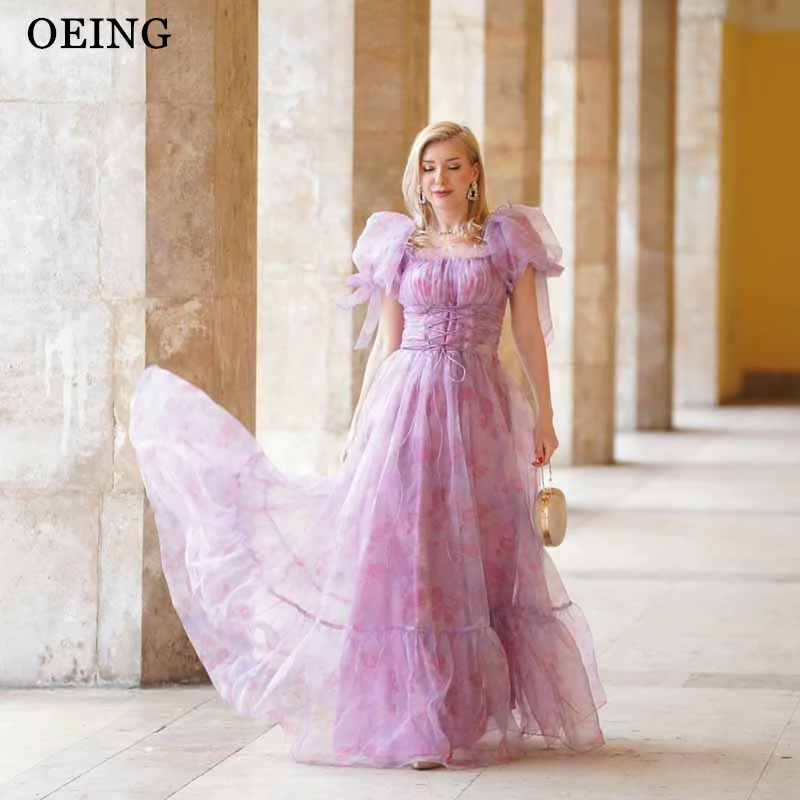 OEING Charming A-Line Prom Dress Floral Print Puff Sleeves Square Collar Party Gowns Floor-Length Evening Dresses Customized
OEING Charming A-Line Prom Dress Floral Print Puff Sleeves Square Collar Party Gowns Floor-Length Evening Dresses Customized