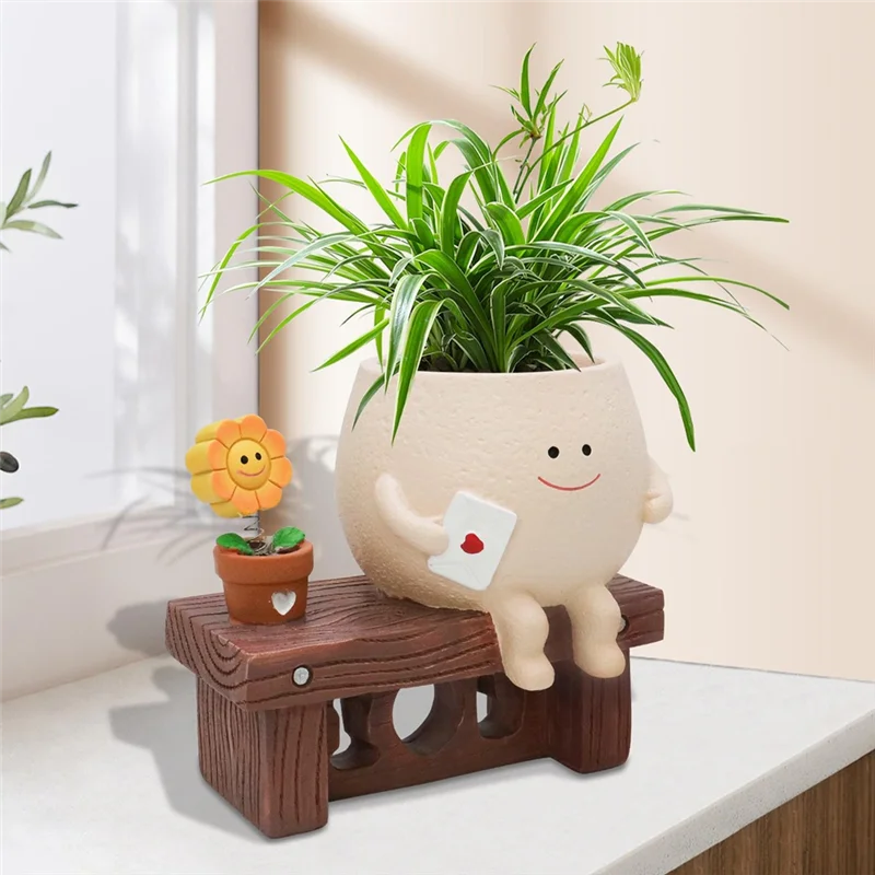 ABZC-Cute Smileyface горшок для цветов, сидящий цветочный горшок с подсолнечником, кашпо из смолы для внутреннего и наружного забавных горшков для стульев для сидения
ABZC-Cute Smileyface горшок для цветов, сидящий цветочный горшок с подсолнечником, кашпо из смолы для внутреннего и наружного забавных горшков для стульев для сидения