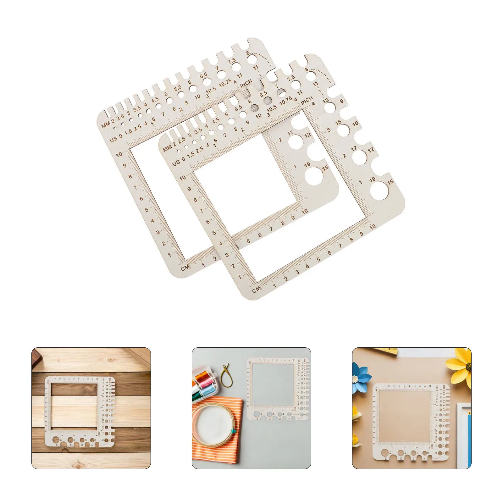 2Pcs Wooden Knitting Gauge Ruler Crochet Measuring Tools Metric Imperial Needle Size Yarn Measure Craft DIY Sewing Accessories
2Pcs Wooden Knitting Gauge Ruler Crochet Measuring Tools Metric Imperial Needle Size Yarn Measure Craft DIY Sewing Accessories