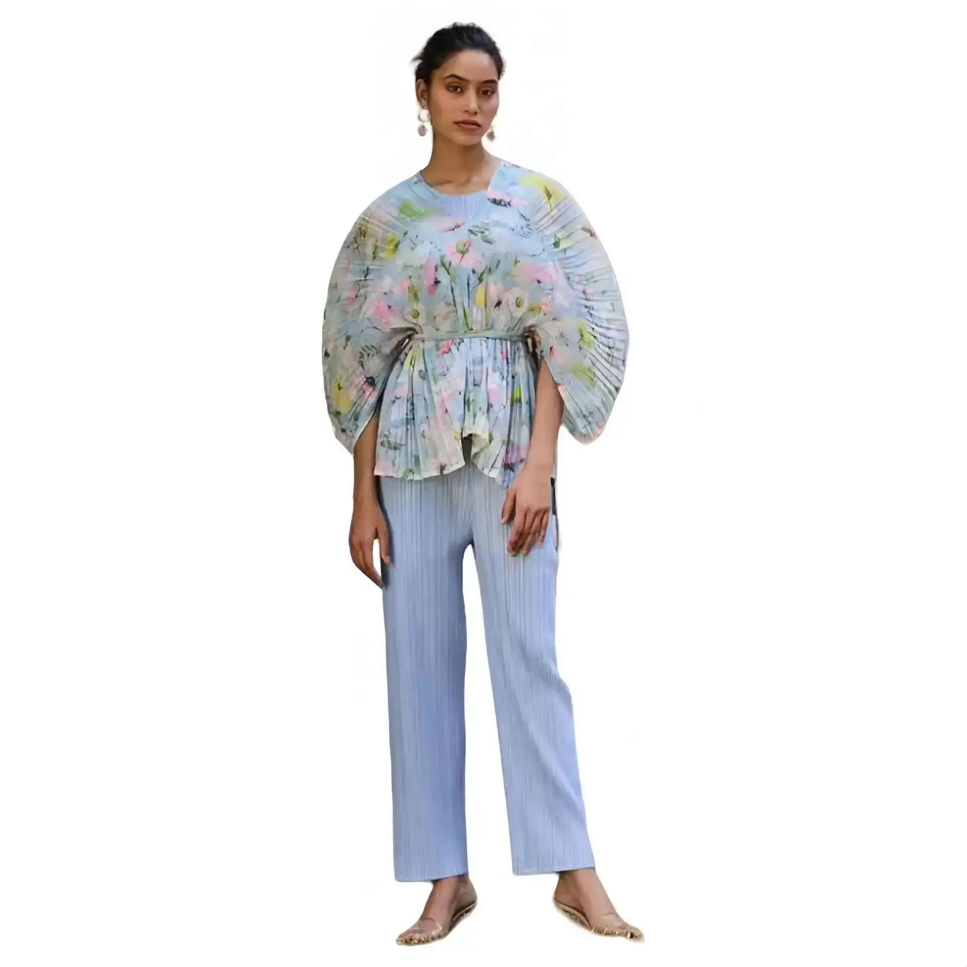 Miyake Pleated Summer Plus Size Women's Suit Fashionable Printed Lace Up New Bubble Sleeve Casual Pants Two-piece Set
Miyake Pleated Summer Plus Size Women's Suit Fashionable Printed Lace Up New Bubble Sleeve Casual Pants Two-piece Set