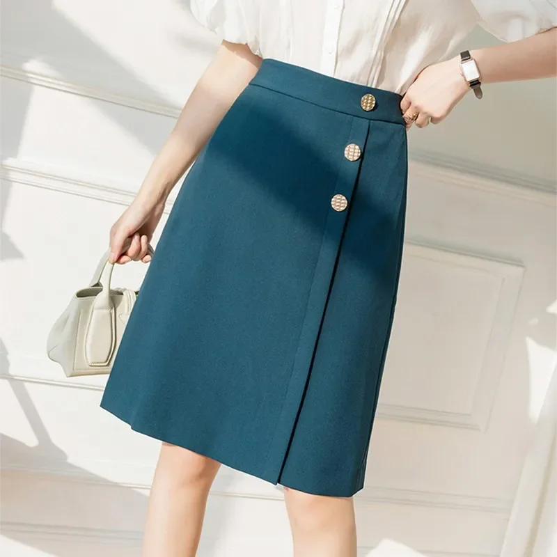 Ladies Elegant A-line Skirts New Arrival 2024 Summer Korean Style Solid Color High Waist Women Knee-length Pencil Skirts L628
Ladies Elegant A-line Skirts New Arrival 2024 Summer Korean Style Solid Color High Waist Women Knee-length Pencil Skirts L628