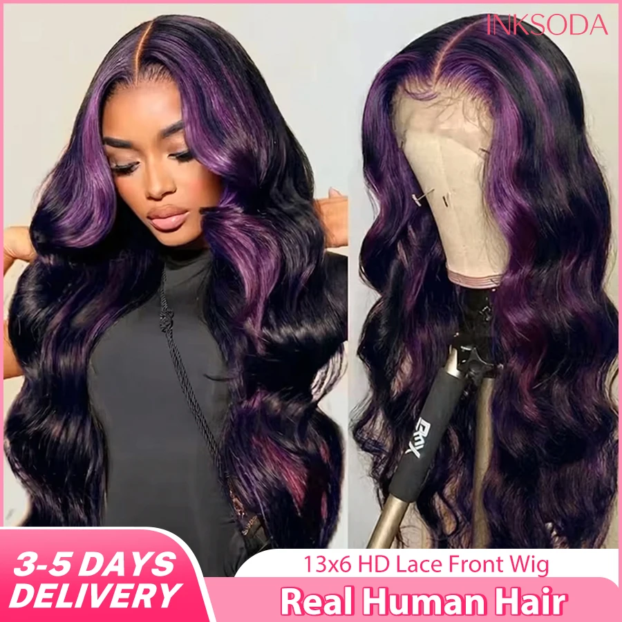 Ombre Purple Highlight Body Wave 13x6 HD Lace Front Wig Human Hair Water Wave Dark Purple HD Lace Frontal Wigs 220% For Women
Ombre Purple Highlight Body Wave 13x6 HD Lace Front Wig Human Hair Water Wave Dark Purple HD Lace Frontal Wigs 220% For Women