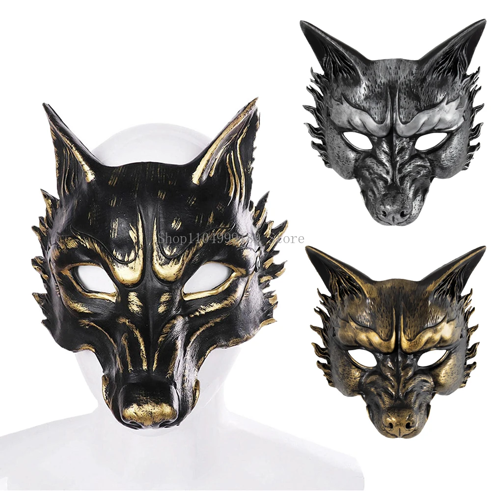 Wolf Face Mask Black Gold Stroke Half Face Mask Halloween Cosplay Animal Makeup Party Devil Funny Costume Props Party Supplies
Wolf Face Mask Black Gold Stroke Half Face Mask Halloween Cosplay Animal Makeup Party Devil Funny Costume Props Party Supplies