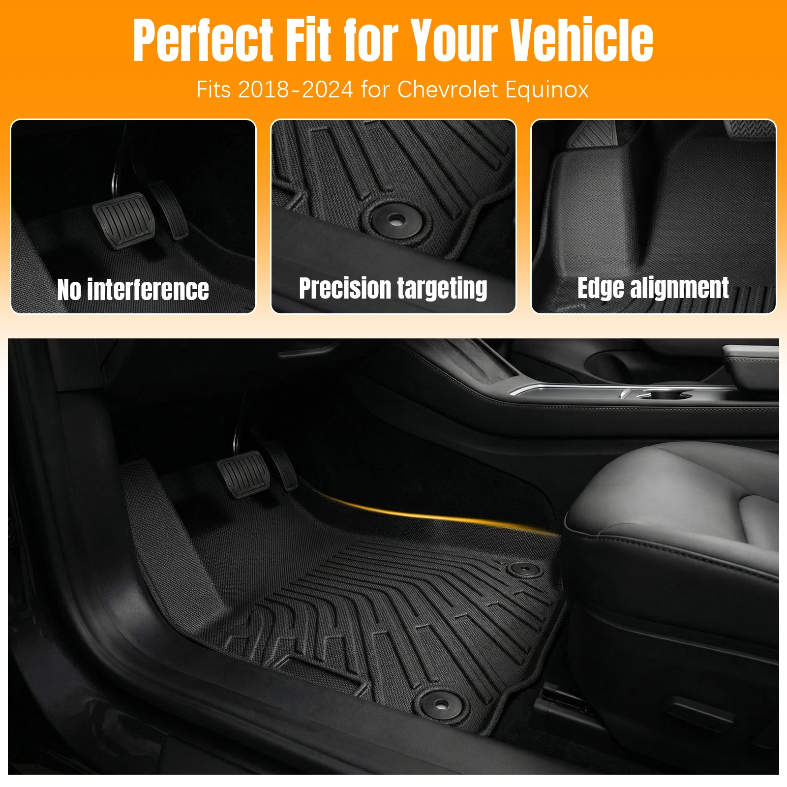 Automotive Floor Mats Cargo Trunk Liner Set All Weather TPE Car Floor Mats for Chevrolet Equinox 2018-2024
Automotive Floor Mats Cargo Trunk Liner Set All Weather TPE Car Floor Mats for Chevrolet Equinox 2018-2024