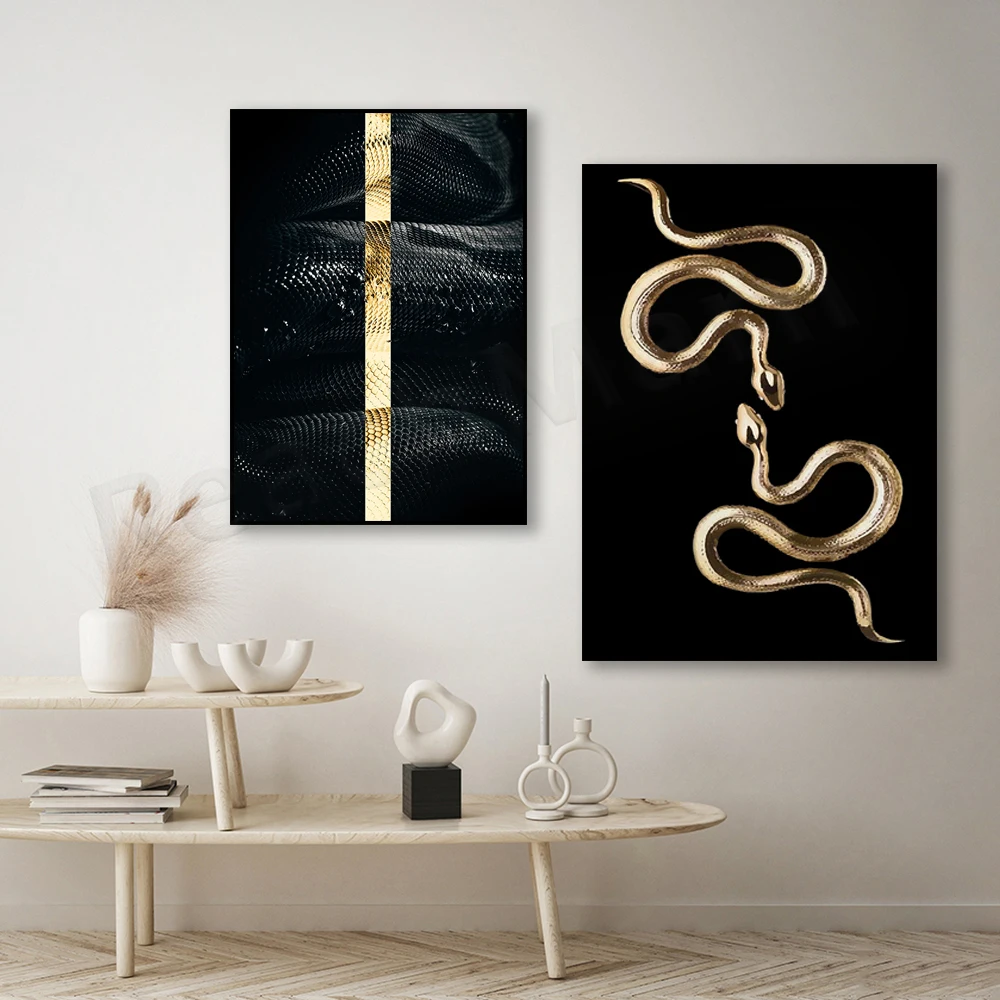 Gold Snake Print Art, Dark Aesthetics, Trendy Print, Black and Gold, Modern Home Decor Poster Wall Art Painting Print
Gold Snake Print Art, Dark Aesthetics, Trendy Print, Black and Gold, Modern Home Decor Poster Wall Art Painting Print