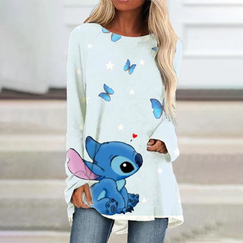 New Stitch Cartoon Pattern Print Street Style Women's Autumn Round Neck Long Sleeve Pullover T-Shirt Versatile Casual Top y2k
New Stitch Cartoon Pattern Print Street Style Women's Autumn Round Neck Long Sleeve Pullover T-Shirt Versatile Casual Top y2k
