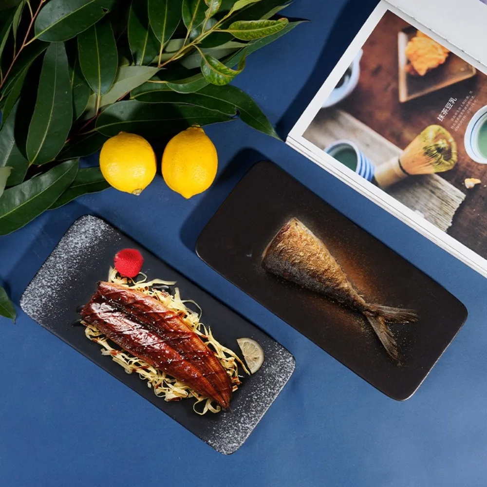Creative Ceramic Japanese Style Sushi Plate Exquisite Rectangle Flat Plates Fashionable Elegant Dinner Plates Barbecue
Creative Ceramic Japanese Style Sushi Plate Exquisite Rectangle Flat Plates Fashionable Elegant Dinner Plates Barbecue