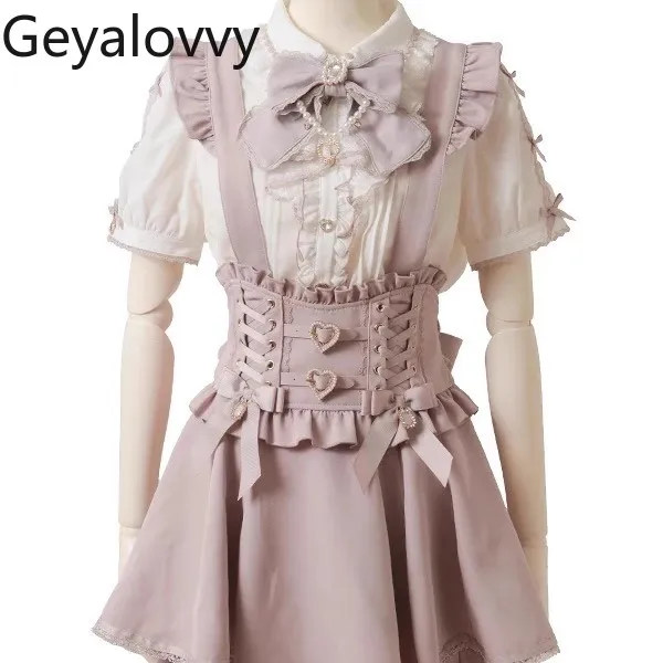 Short High Waist Skirts for Women Summer Fashion Love Button Ribbon Casual Strap Skirt Detachable Japanese Style 2025 New
Short High Waist Skirts for Women Summer Fashion Love Button Ribbon Casual Strap Skirt Detachable Japanese Style 2025 New